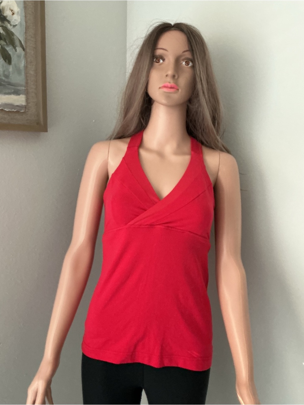 lululemon athletica Red Halter Crossover Tank